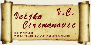Veljko Ćirimanović vizit kartica